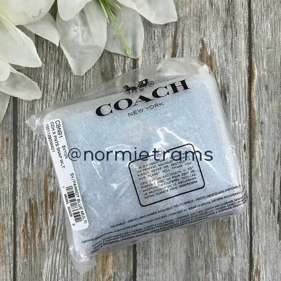 Coach X Peanuts Leather Snap Wallet With Linus Bag Purse